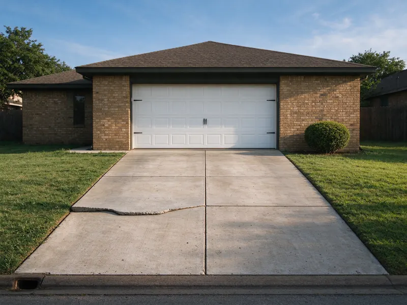 Before: driveway panel sunk below its neighbor