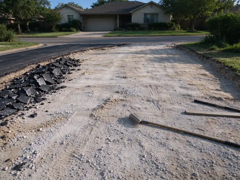 Old asphalt removed from a driveway