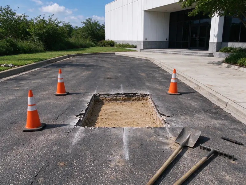 Patch preparation at a commercial entrance
